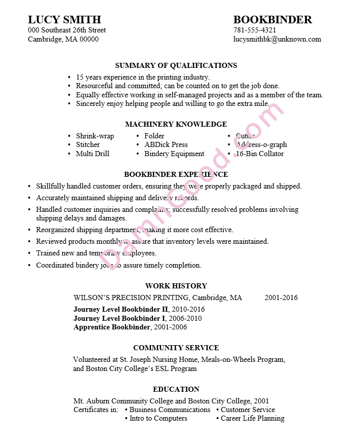 Can copy from people resume sample